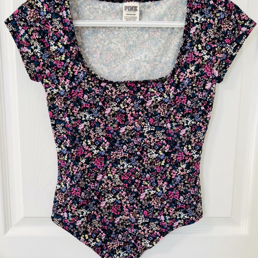 VS PINK floral bodysuit